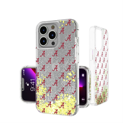 University of Alabama Crimson Tide Script A Fashion Pattern Glitter Phone Case for Apple iPhone-0