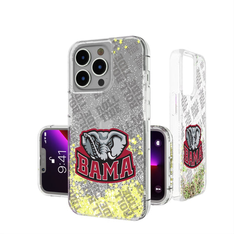 University of Alabama Crimson Tide Script A Quadtile Glitter Phone Case for Apple iPhone