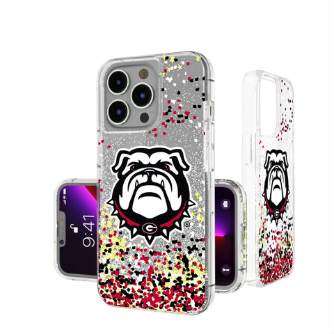 University of Georgia Bulldogs Uga Confetti Glitter Phone Case for Apple iPhone