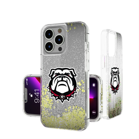 University of Georgia Bulldogs Uga Linen Glitter Phone Case for Apple iPhone