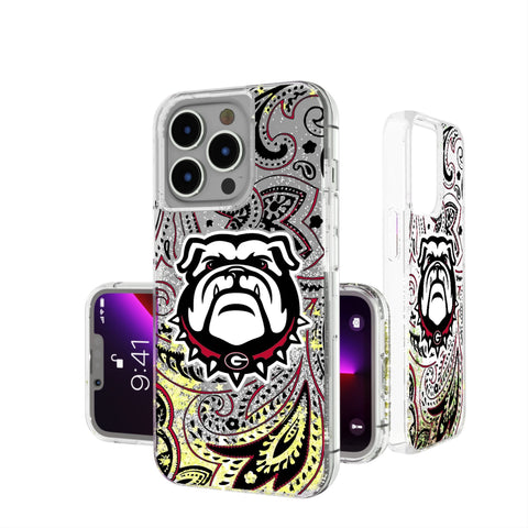 University of Georgia Bulldogs Uga Paisley Glitter Phone Case for Apple iPhone