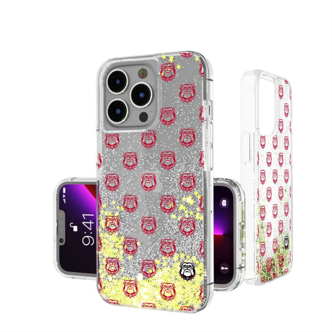 University of Georgia Bulldogs Uga Fashion Pattern Glitter Phone Case for Apple iPhone