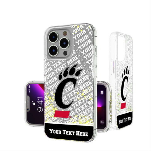 University of Cincinnati Bearcats Personalized EndZone Plus Glitter Phone Case for Apple iPhone