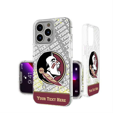 Florida State University Seminoles Personalized EndZone Plus Glitter Phone Case for Apple iPhone