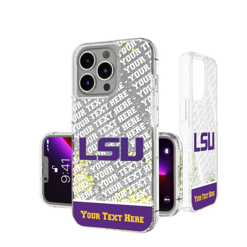 Louisiana State University Tigers Personalized EndZone Plus Glitter Phone Case for Apple iPhone