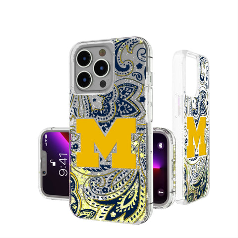 University of Michigan Wolverines Paisley Glitter Phone Case