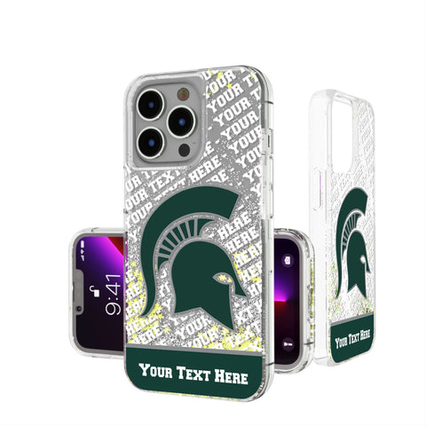 Michigan State University Spartans Personalized EndZone Plus Glitter Phone Case for Apple iPhone