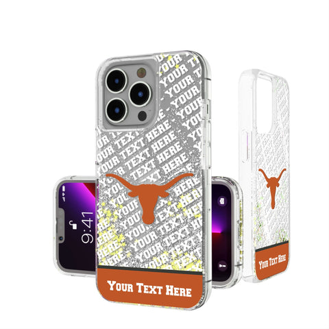 University of Texas Longhorns Personalized EndZone Plus Glitter Phone Case for Apple iPhone