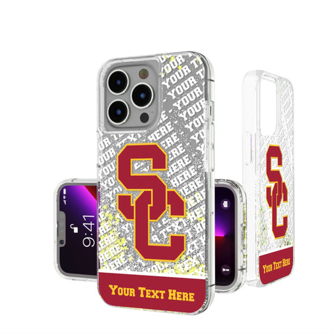 University of Southern California Trojans Personalized EndZone Plus Glitter Phone Case for Apple iPhone