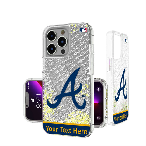 Atlanta Braves Personalized EndZone Plus Glitter Phone Case for Apple iPhone