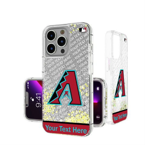 Arizona Diamondbacks Personalized EndZone Plus Glitter Phone Case for Apple iPhone