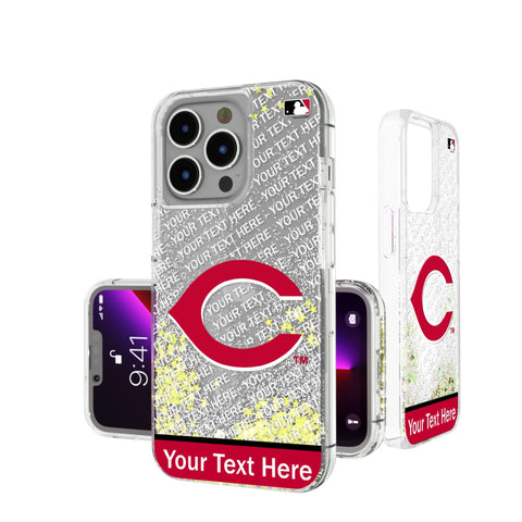 Cincinnati Reds Personalized EndZone Plus Glitter Phone Case for Apple iPhone