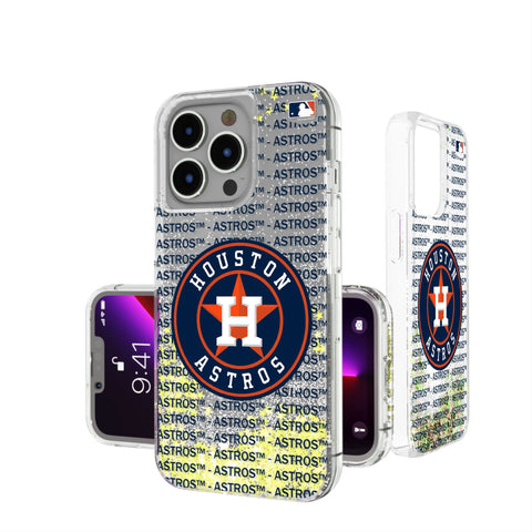 Houston Astros Text Backdrop Glitter Phone Case