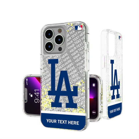 LA Dodgers Personalized EndZone Plus Glitter Phone Case for Apple iPhone