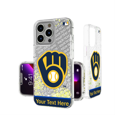 Milwaukee Brewers Personalized EndZone Plus Glitter Phone Case for Apple iPhone