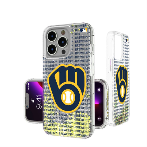 Milwaukee Brewers Text Backdrop Glitter Phone Case