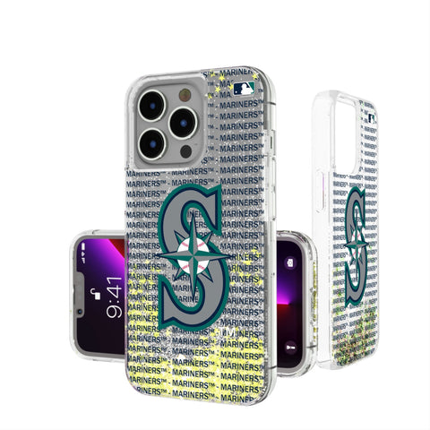 Seattle Mariners Text Backdrop Glitter Phone Case