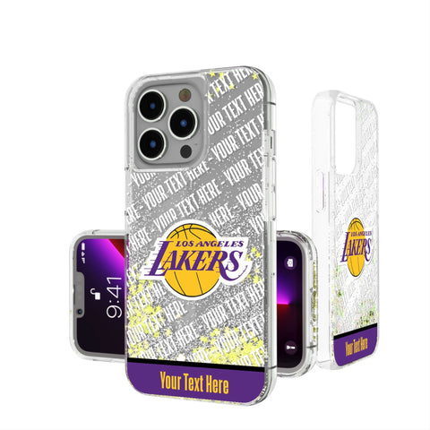 Los Angeles Lakers Personalized EndZone Plus Glitter Phone Case for Apple iPhone