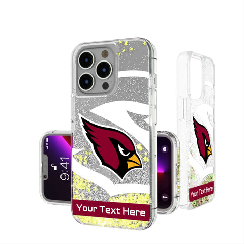 Arizona Cardinals Personalized Tilt Glitter Phone Case for Apple iPhone