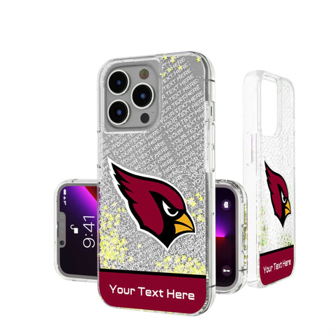 Arizona Cardinals Personalized EndZone Plus Glitter Phone Case for Apple iPhone