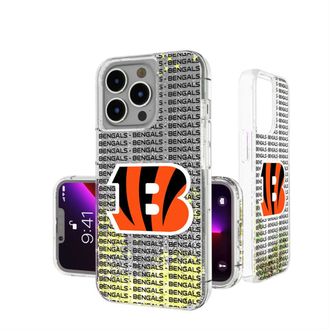 Cincinnati Bengals Text Backdrop Glitter Phone Case