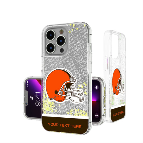 Cleveland Browns Personalized EndZone Plus Glitter Phone Case for Apple iPhone