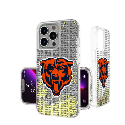 Chicago Bears Text Backdrop Glitter Phone Case