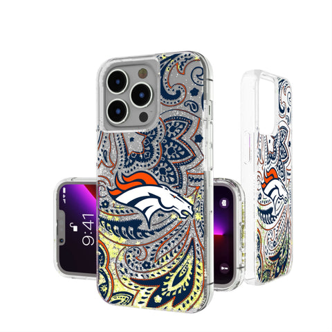 Denver Broncos Paisley Glitter Phone Case