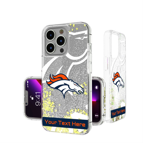 Denver Broncos Personalized Tilt Glitter Phone Case for Apple iPhone