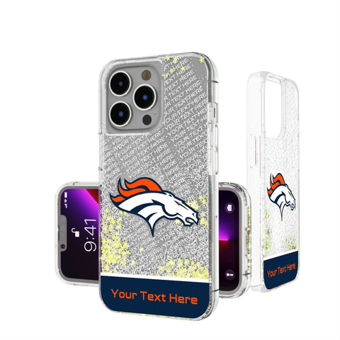 Denver Broncos Personalized EndZone Plus Glitter Phone Case for Apple iPhone