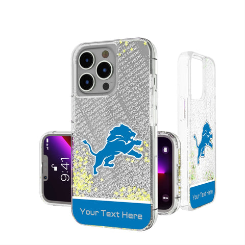 Detroit Lions Personalized EndZone Plus Glitter Phone Case for Apple iPhone