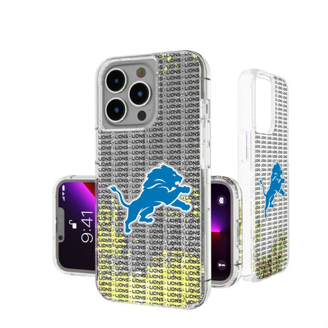 Detroit Lions Text Backdrop Glitter Phone Case