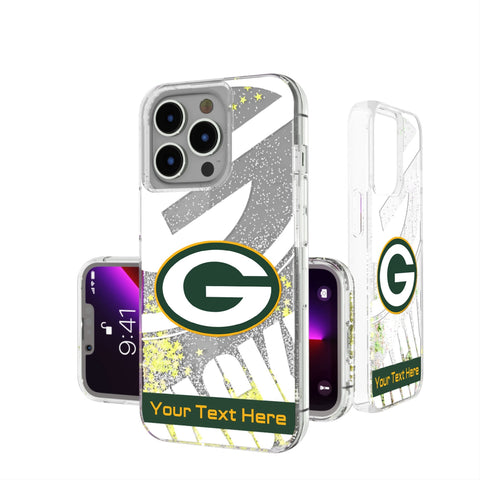 Green Bay Packers Personalized Tilt Glitter Phone Case for Apple iPhone