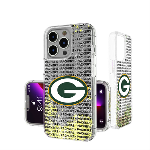 Green Bay Packers Text Backdrop Glitter Phone Case