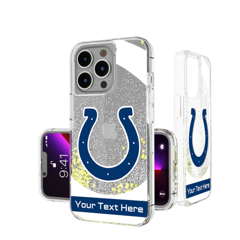 Indianapolis Colts Personalized Tilt Glitter Phone Case for Apple iPhone