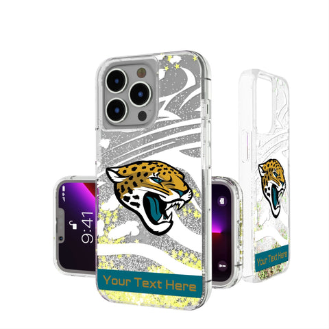 Jacksonville Jaguars Personalized Tilt Glitter Phone Case for Apple iPhone