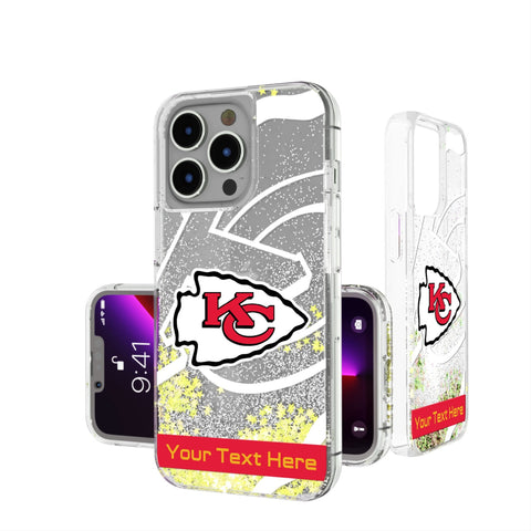 Kansas City Chiefs Personalized Tilt Glitter Phone Case for Apple iPhone