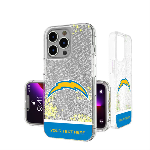 Los Angeles Chargers Personalized EndZone Plus Glitter Phone Case for Apple iPhone