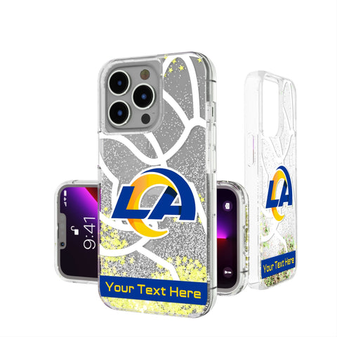 Los Angeles Rams Personalized Tilt Glitter Phone Case for Apple iPhone
