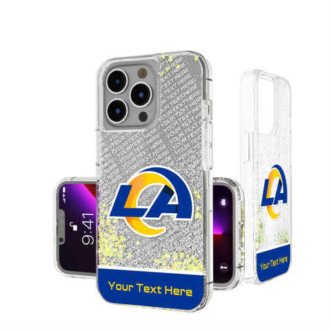 Los Angeles Rams Personalized EndZone Plus Glitter Phone Case for Apple iPhone