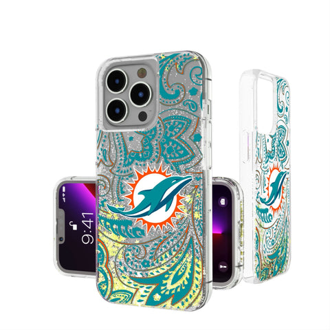 Miami Dolphins Paisley Glitter Phone Case