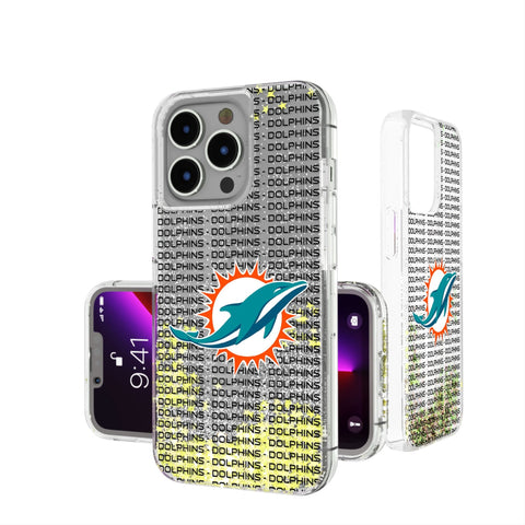 Miami Dolphins Text Backdrop Glitter Phone Case