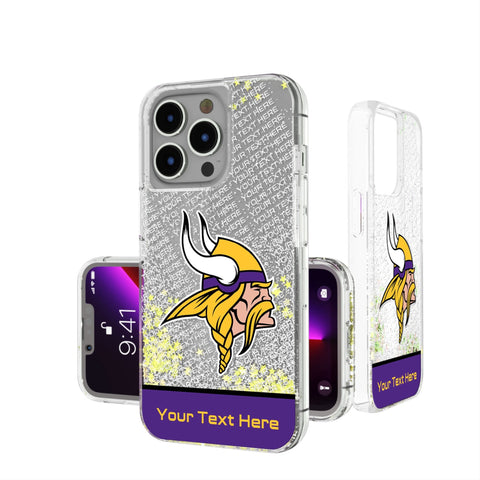 Minnesota Vikings Personalized EndZone Plus Glitter Phone Case for Apple iPhone
