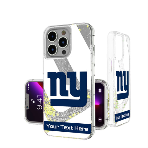 New York Giants Personalized Tilt Glitter Phone Case for Apple iPhone