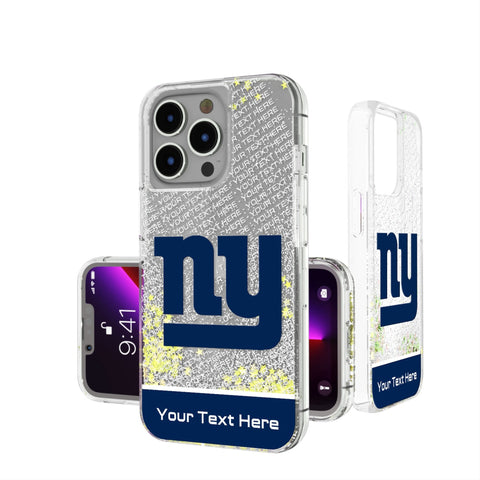 New York Giants Personalized EndZone Plus Glitter Phone Case for Apple iPhone