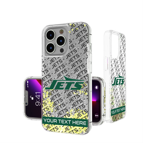 New York Jets Personalized Tilt Glitter Phone Case for Apple iPhone