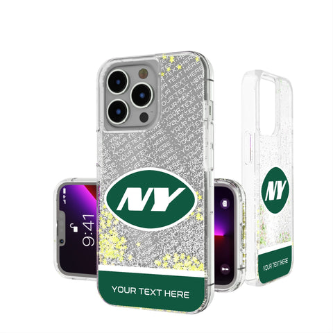 New York Jets Personalized EndZone Plus Glitter Phone Case for Apple iPhone
