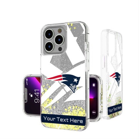 New England Patriots Personalized Tilt Glitter Phone Case for Apple iPhone