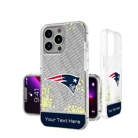 New England Patriots Personalized EndZone Plus Glitter Phone Case for Apple iPhone