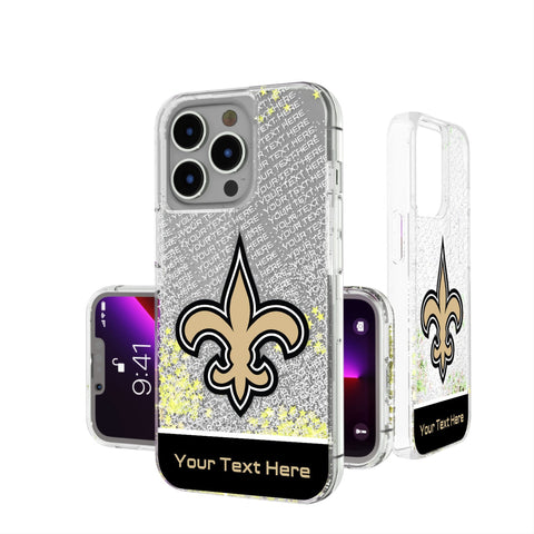 New Orleans Saints Personalized EndZone Plus Glitter Phone Case for Apple iPhone